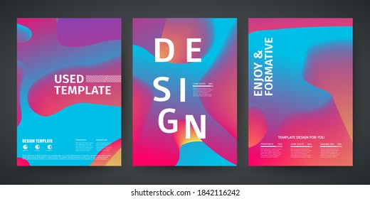 Volante de diseño tempalado con elemento de gradiente abstracto. Tapa moderna de diseño para afiches y folletos. Vector