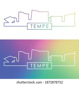 Tempe, Arizona Skyline. Colorful Linear Style. Editable Vector File.