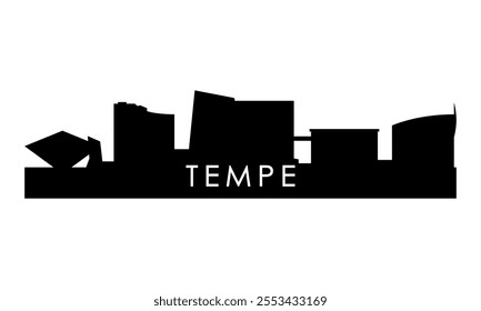 Tempe, AZ skyline silhouette. Black Tempe city design isolated on white background. 