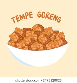 Tempe Goreng. Tempe makanan khas indonesia. Indonesian Food. 
Fried Tempeh. Tempeh