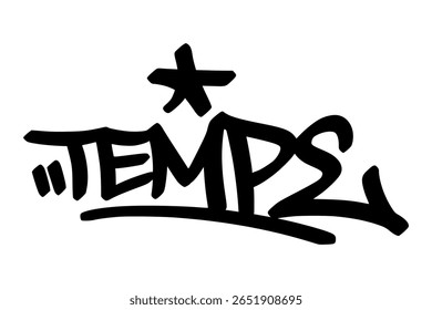 Etiqueta de graffiti Tempe con trazos atrevidos. Vector de letras de arte urbano de Phoenix en estilo dibujado a mano negro.
