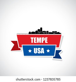 Tempe skyline - Arizona, United States of America, USA - vector illustration