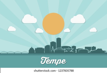 Tempe skyline - Arizona, United States of America, USA - vector illustration