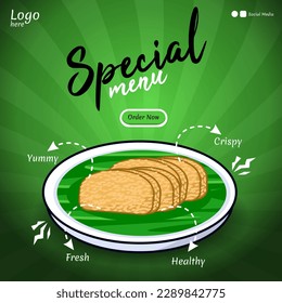 Tempe or tempeh Indonesia traditional food made from fermented soybeans vector cartoon