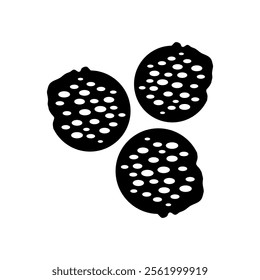 Tempeh Chips icon in black fill style. Keripik Tempe, The best snacks in Java Indonesia. Editable graphic resources for many purposes.