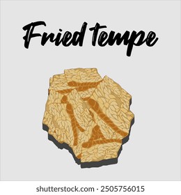 Tempeh, un alimento tradicional indonesio hecho de soja fermentada con champiñones. Vector de alimentos. menú de alimentos.