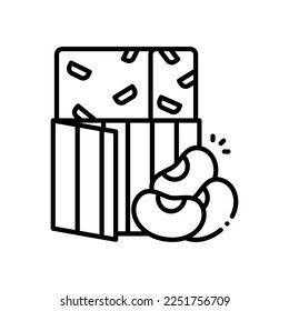 Tempeh vector icon black outline style.Can be use for wedding invitation, card design and background design