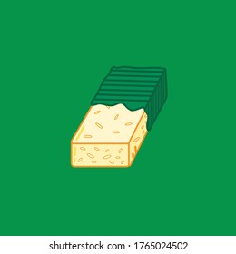 Tempeh Wrapped in Leaves. Suitable for Web Landing Page, Banner, Flyer, Sticker, Card, Background