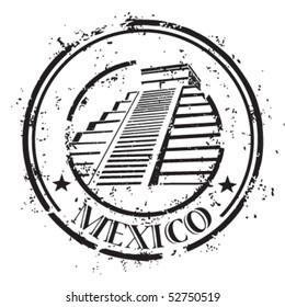 Tempel In Mexico, Stamp