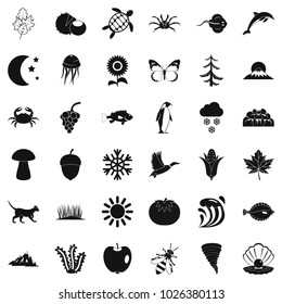 Temper icons set. Simple set of 36 temper vector icons for web isolated on white background