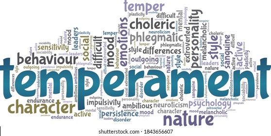 Temperament vector illustration word cloud isolated on a white background.