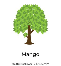 Un arbusto de clima templado sauce icono de árbol en diseño plano