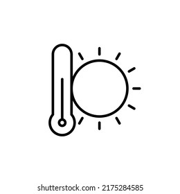 temperatur day editable outline icon, weather icon