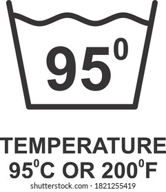 TEMPERATURE 95 DEGREE ICON, SIGN AND SYMBOL