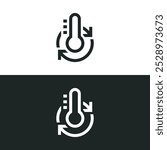 Temperature adjustment icon isolated on white background. Designed with vector-based software, not made by AI.