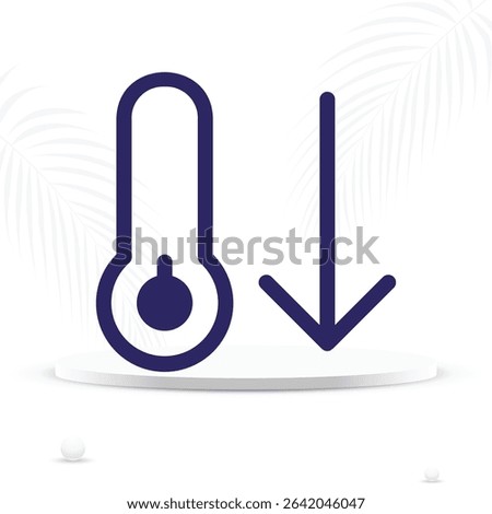 Temperature arrow down icon indicates falling temperature