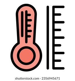 Temperature bio icon outline vector. Space station. Eco cycle color flat