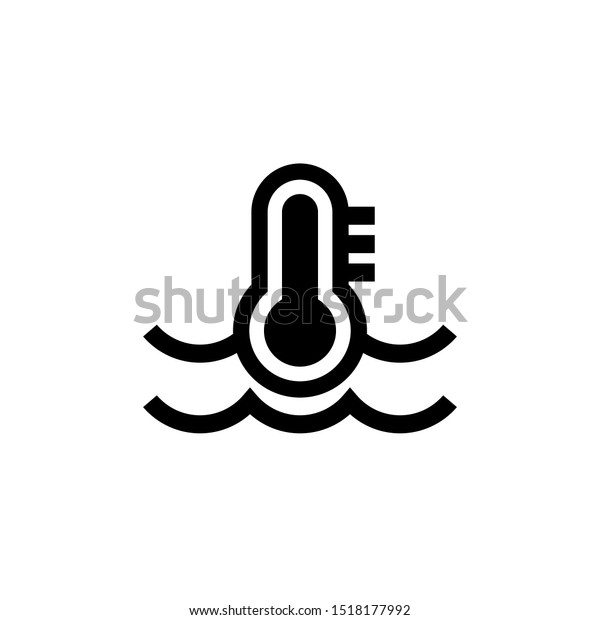 Temperature black and white icon. Clipart\
image isolated on white\
background