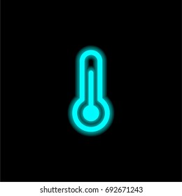 Temperature blue glowing neon ui ux icon. Glowing sign logo vector
