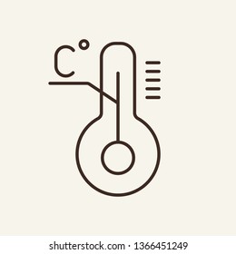 Temperature Celsius line icon. Degree, tool, instrument. Weather concept. Can be used for topics like measurement tool, accuracy, science