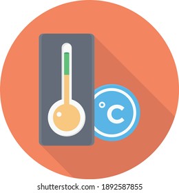 temperature Celsius vector flat colour icon