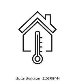 Control de cambio de temperatura en la ilustración vectorial de diseño del icono de la casa