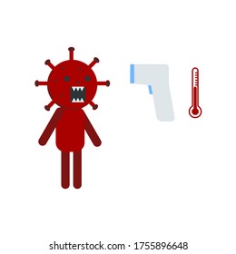 Temperature check equipment and coronavirus character