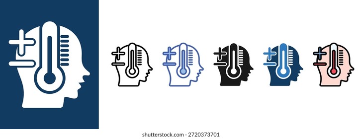 Verificação de temperatura   ícone define coleção de vários estilos
      
