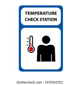 temperature check station sign and symbol graphic design vector illustration