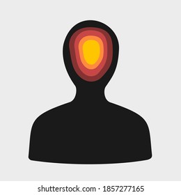 Temperature check - thermometer controls and measures heat of human body. Symptom of fever, illness and disease. Vector illustration.