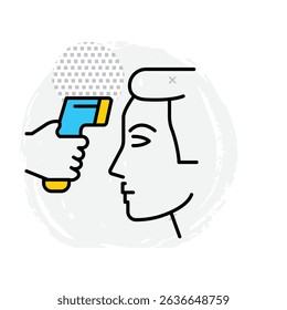 Ícone De Vetor De Verificação De Temperatura Para Segurança De Saúde