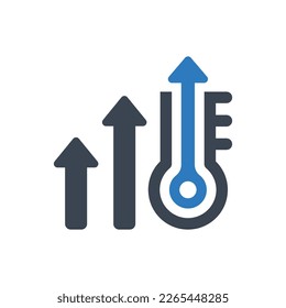 Temperature climate change icon. Illustration isolated on white background