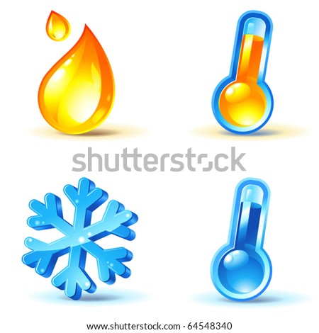 temperature climate control icons heating cooling のベクター画像