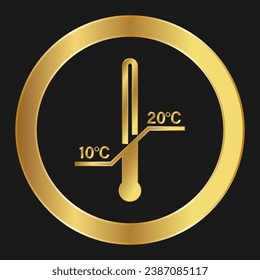 Temperature conditions Gold icon on product packaging and box