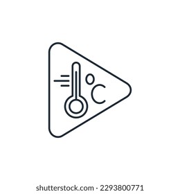 Temperature control button. Vector linear icon isolated on white background.