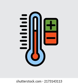Temperature control icon in filled line style about smart home, use for website mobile app presentation