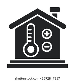 Temperature Control Icon Glyph Style. Vector Illustration For Graphic Design