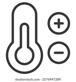 Temperature Control Icon Lineal Style Vector Illustration