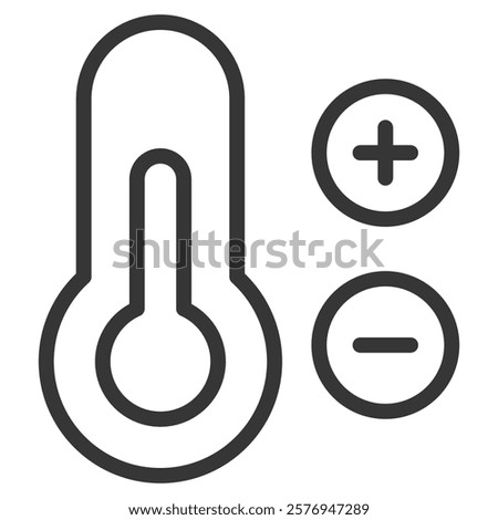 Temperature Control Icon Lineal Style Vector Illustration