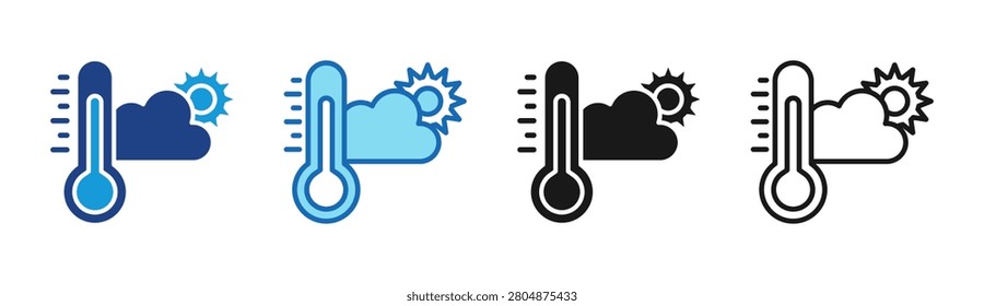 Temperature Control icon set multiple style collection