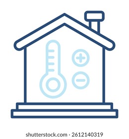 Temperature Control Icon Two Color Outline Style. Vector Illustration For Graphic Design