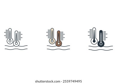 Temperature control icons  symbol vector elements for infographic web