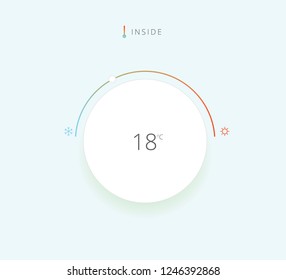 Ilustración de vectores UX UI de control de temperatura