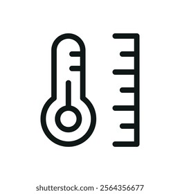 Temperature control isolated icon, thermostat controller vector symbol with editable stroke