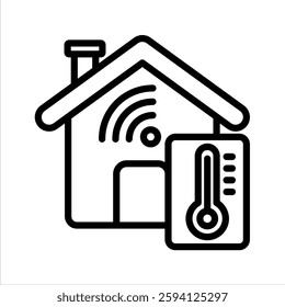 Temperature Control Line Vector Illustration On White Background.