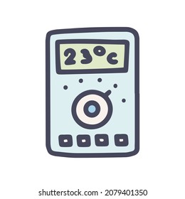 temperature control panel color vector doodle simple icon