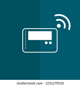 Temperature control in a smart home icon vector