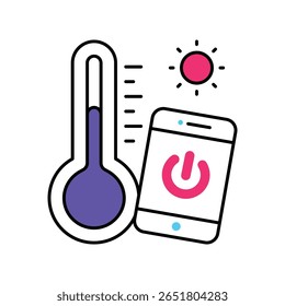 Temperature Control Vector Filled outline illustration style icon. EPS 10 file