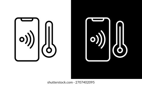 Design de conjunto de ícone branco de controle de temperatura