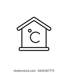 Temperature Controlled House Symbol Representing Energy Efficiency